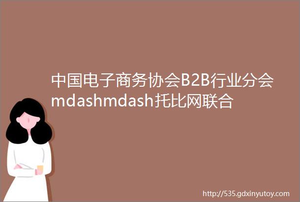 中国电子商务协会B2B行业分会mdashmdash托比网联合评选还缺你一票